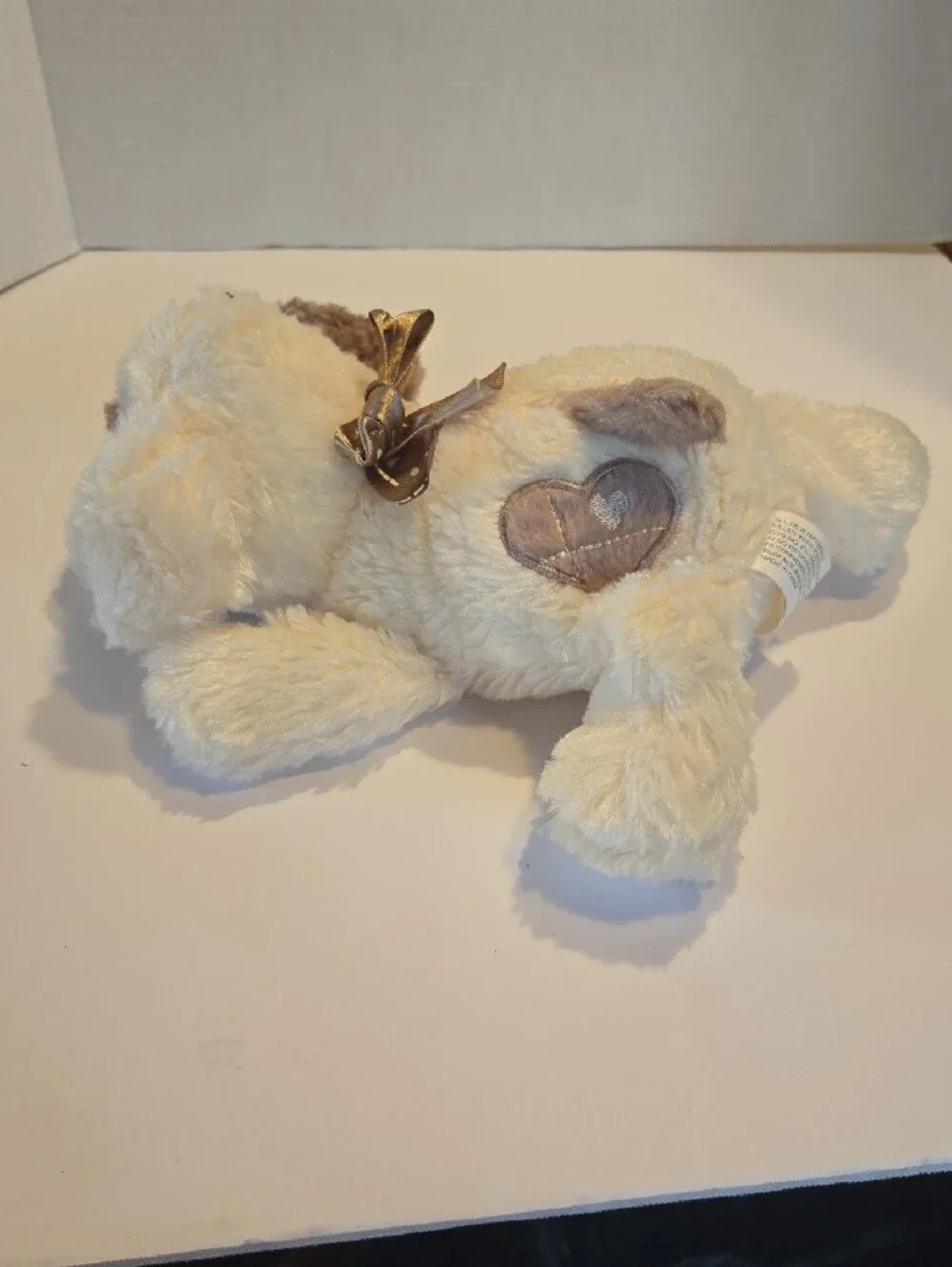Plush Cream and Brown Puppy Dog Toy for Gentle Play